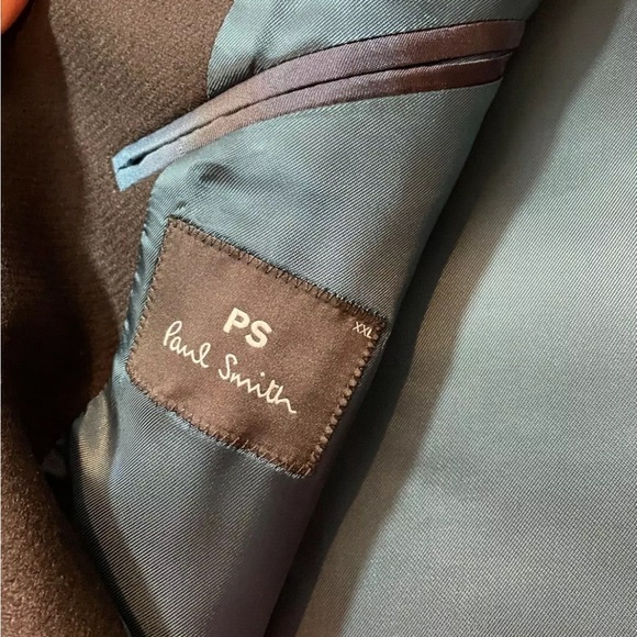 NWT PS Paul Smith Mens SB Overcoat Black Wool Cashmere Sz XXL - Picture 6 of 10